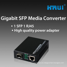 Convertidor de fibra óptica de 10/100 / 1000M a convertidor rj45 Convertidor de medios sfp 1 sfp 1 ethernet rj45